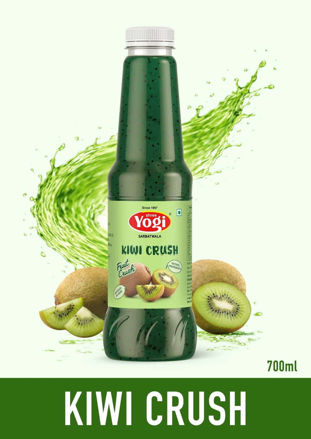 Kiwi Crush 700ml - Fruit Crush | Sharbat Syrup | Shree Yogi Sarbatwala